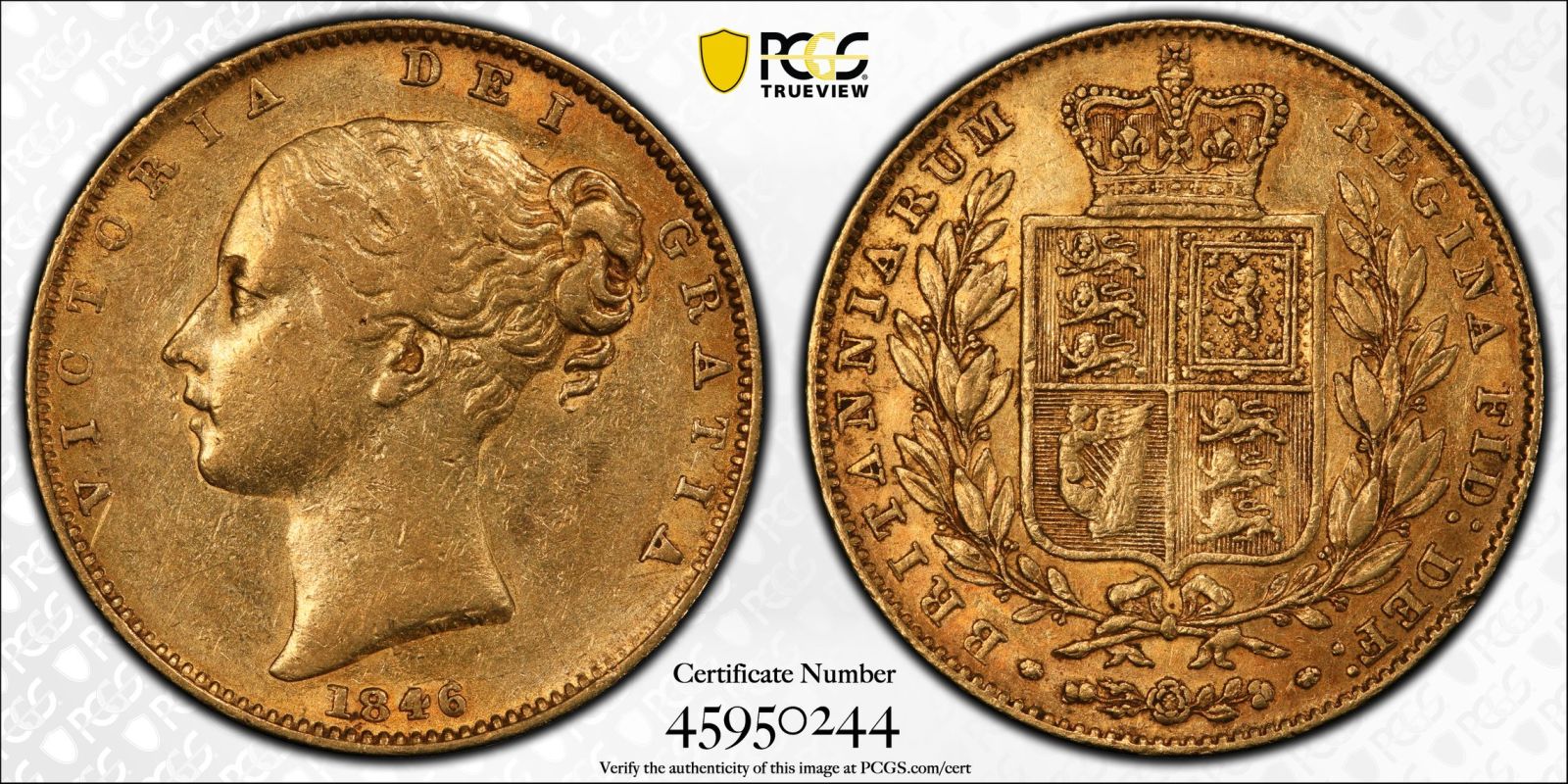 1846 Gold Sovereign PCGS AU53