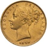 1860 Gold Sovereign Inverted A for V Very fine