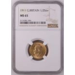 1911 Gold Half-Sovereign NGC MS 65