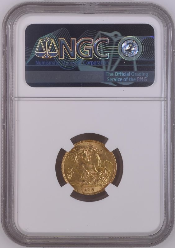 1913 Gold Half-Sovereign NGC MS 63 - Image 2 of 2