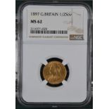 1897 Gold Half-Sovereign NGC MS 62