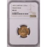 1893 Gold Half-Sovereign Veiled head NGC MS 63