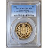 2002 Gold 2 Pounds (Double Sovereign) Golden Jubilee Proof PCGS PR70 DCAM