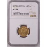 1878 Gold Half-Sovereign NGC MS 61