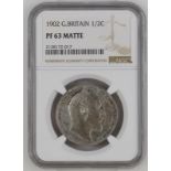 1902 Silver Halfcrown Matte proof NGC PF 63 MATTE