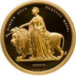 2019 Gold 200 Pounds (2 oz.) Una and the Lion Proof Box & COA