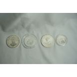 Various Countries, Various Dates Lot of 4 Silver Various Denominations