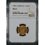 1894 Gold Half-Sovereign NGC MS 61