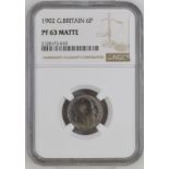 1902 Silver Sixpence Matte proof NGC PF 63 MATTE