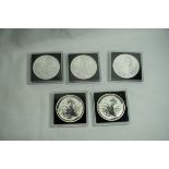 British Virgin Islands Elizabeth II 2018 Lot of 5 Silver Dollars Pegasus Reverse