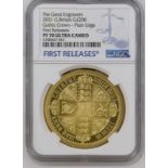 2021 Gold 200 Pounds (2 oz.) Proof Plain Edge NGC PF 70 ULTRA CAMEO Box & COA