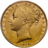 1874 Gold Sovereign Shield PCGS AU55