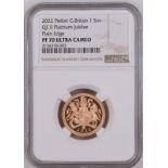 2022 Gold Sovereign Platinum Jubilee Proof Pattern Piedfort NGC PF 70 ULTRA CAMEO