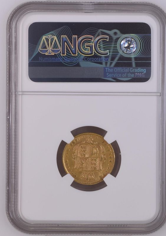 1872 Gold Half-Sovereign NGC AU 55 - Image 2 of 2