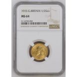 1915 Gold Half-Sovereign NGC MS 64