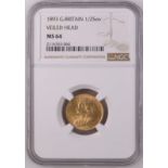 1893 Gold Half-Sovereign Veiled head NGC MS 64