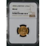 1894 Gold Half-Sovereign NGC MS 62