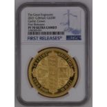 2021 Gold 200 Pounds (2 oz.) Proof Milled Edge NGC PF 70 ULTRA CAMEO Box & COA