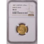 1887 Gold Half-Sovereign NGC MS 63