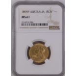 1899 P Gold Sovereign NGC MS 61