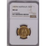 1907 M Gold Sovereign NGC MS 62