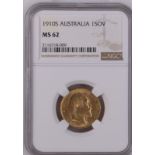 1910 S Gold Sovereign NGC MS 62