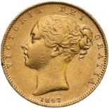 1847 Gold Sovereign Very fine