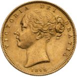 1848 Gold Sovereign Good very fine, lightly cleaned