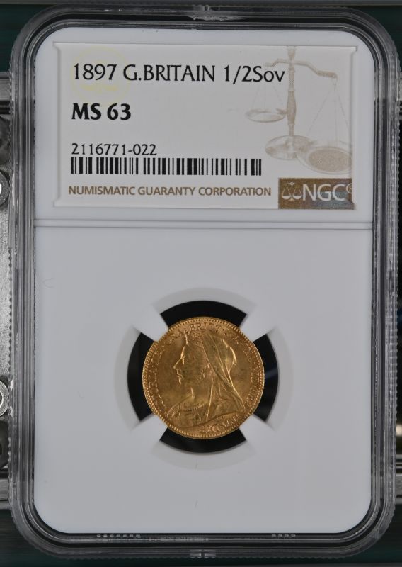 1897 Gold Half-Sovereign NGC MS 63