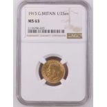 1915 Gold Half-Sovereign NGC MS 63
