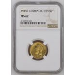 1915 S Gold Half-Sovereign NGC MS 62