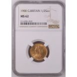 1900 Gold Half-Sovereign NGC MS 62