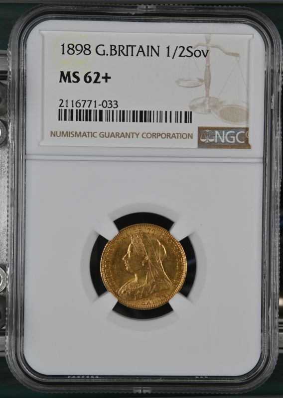 1898 Gold Half-Sovereign NGC MS 62+