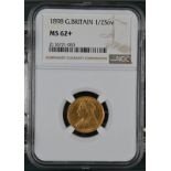 1898 Gold Half-Sovereign NGC MS 62+