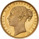 1871 Gold Sovereign Proof - Plain edge - Large BP About FDC