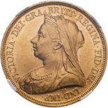 1893 Gold 5 Pounds (5 Sovereigns) NGC MS 62