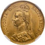 1887 Gold 2 Pounds (Double Sovereign) NGC MS 63