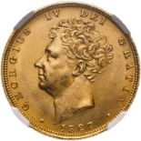 1827 Gold Sovereign NGC MS 64