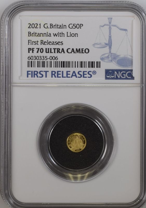 2021 Gold 50 Pence (1/40 oz.) Britannia 2021 Proof NGC PF 70 ULTRA CAMEO