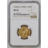 1926 SA Gold Sovereign NGC MS 64