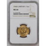 1968 Gold Sovereign NGC MS 64