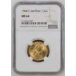 1968 Gold Sovereign NGC MS 64