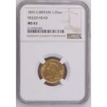 1893 Gold Half-Sovereign Veiled head NGC MS 63