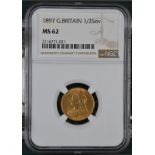 1897 Gold Half-Sovereign NGC MS 62