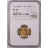 1912 Gold Half-Sovereign NGC MS 64