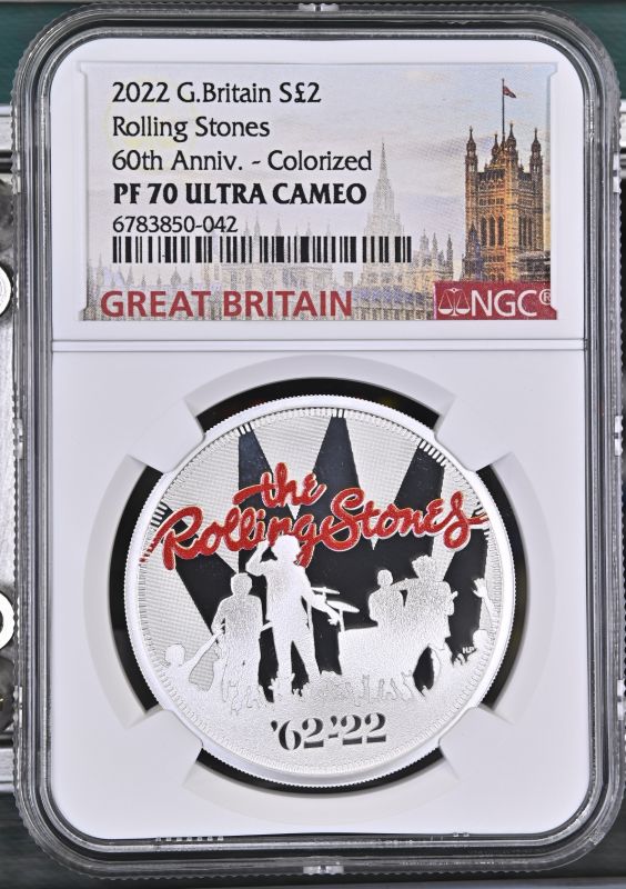 2022 Silver 2 Pounds Rolling Stones Proof NGC PF 70 ULTRA CAMEO