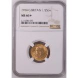 1914 Gold Half-Sovereign NGC MS 63+