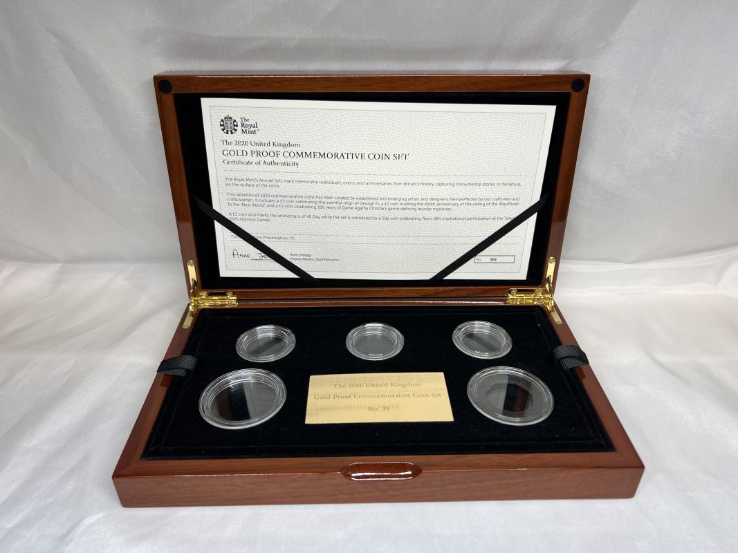 2020 Box 5 Coin Gold Commemorative Proof Box & COA