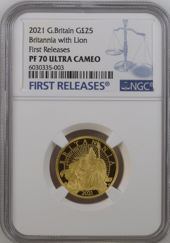 2021 Gold 25 Pounds (1/4 oz.) Britannia 2021 Proof NGC PF 70 ULTRA CAMEO