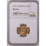 1901 Gold Half-Sovereign NGC MS 63+